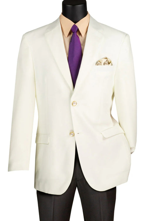 Men’s White Blazer Jacket – Classic Fit Formal Sport Coat with Gold Buttons