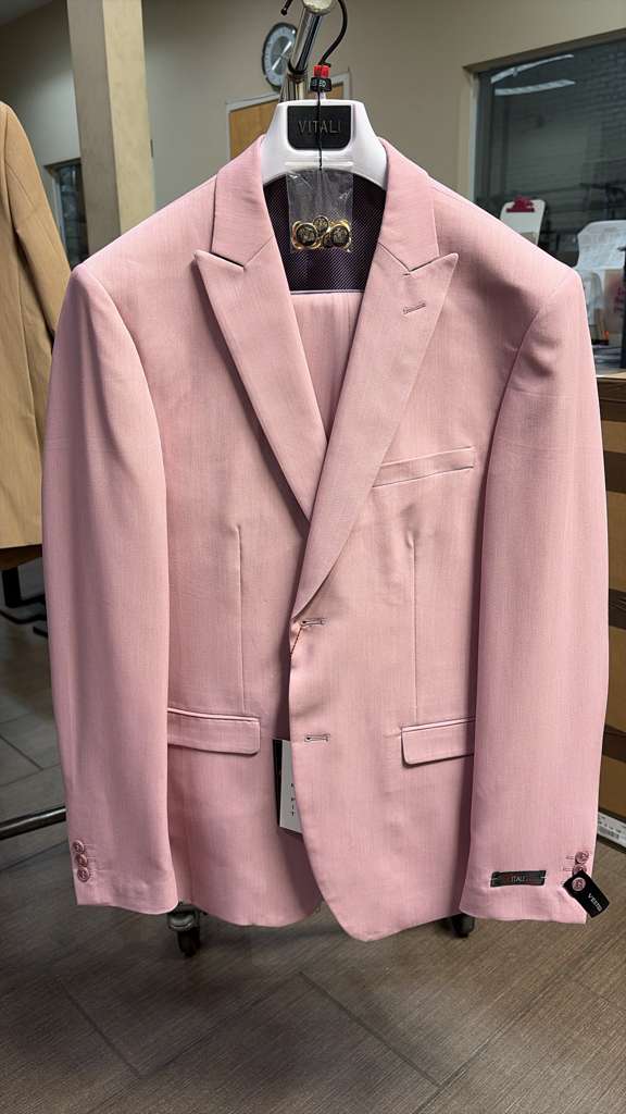 Vitali Brand Modern Fit Men’s Light Pink Formal Suit - Blush Color USA Men's Outlet