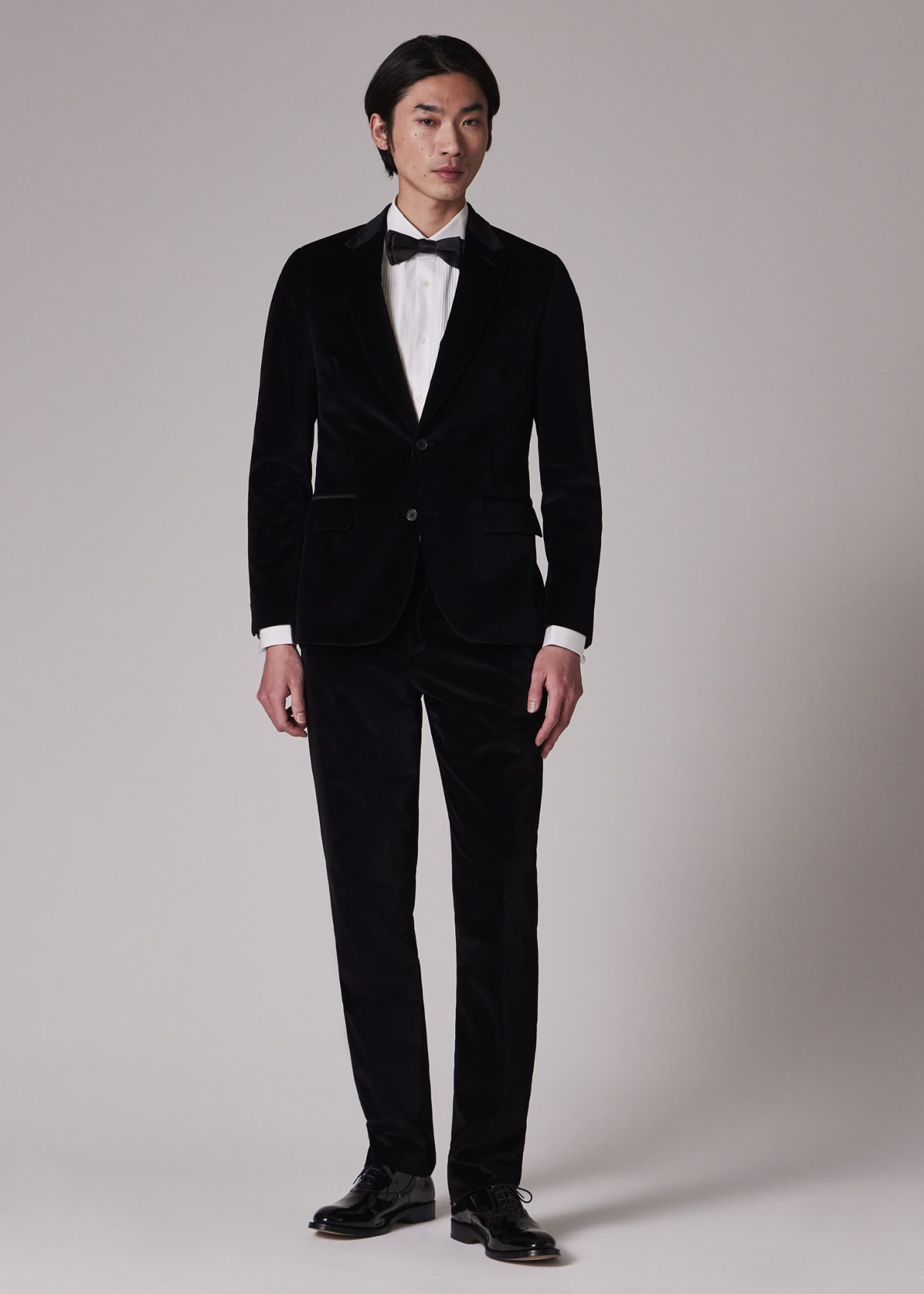 Men’s Black Velvet 2-Piece Suit – Notch Lapel Wedding, Prom and Formal Evening Suit