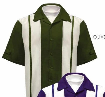 Men’s Olive Green and White Walking Suit – 2-Piece Short Sleeve Casual Leisure Outfit