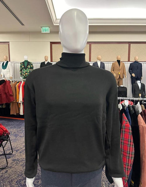 Men's Black Turtleneck Sweater - Classic Slim Fit Knit Pullover for Winter Layering USA Men's Outlet