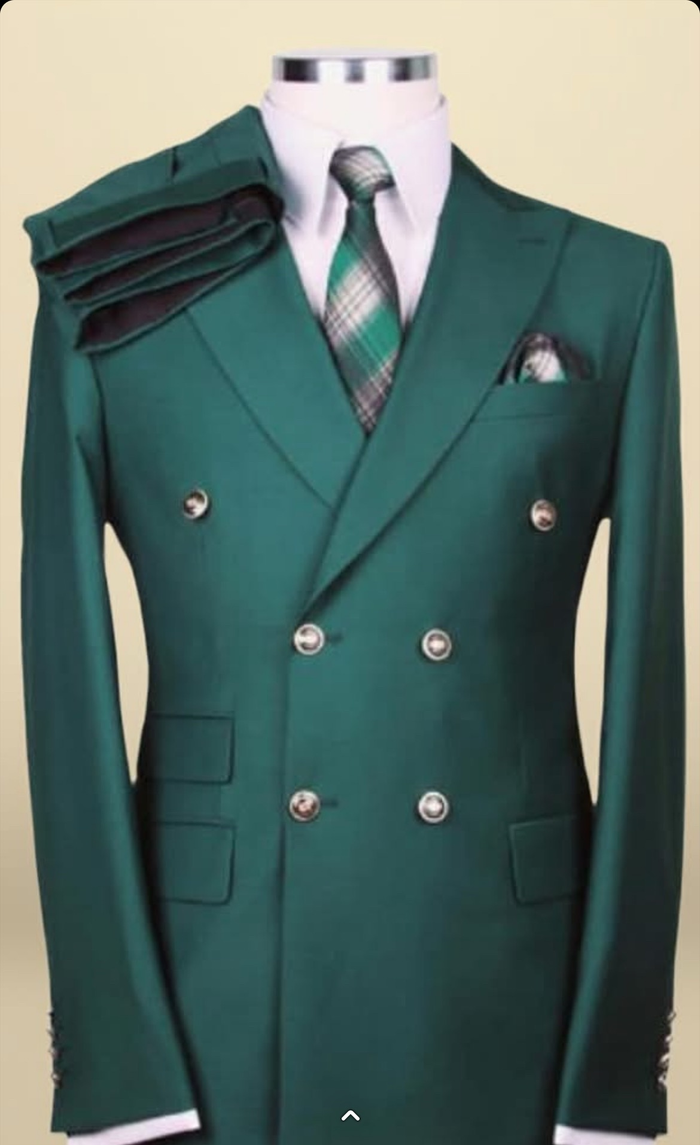 Men’s Dark Green Double Breasted Blazer - Hunter Olive Green Sport Jacket coat by USA Men's Outlet