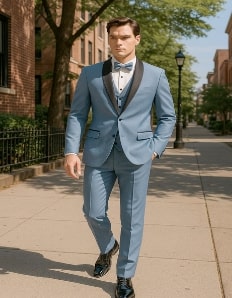 Dumb and Dumber Light Blue Tuxedo Costume for Men with Matching Top Hat - Classic 90s Party and Halloween Suit by USA Men's Outlet