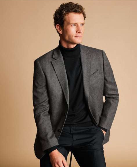 Men’s Grey Tweed Herringbone Sport Coat - Gray Mens Blazer Suit Jacket by USA Men's Outlet