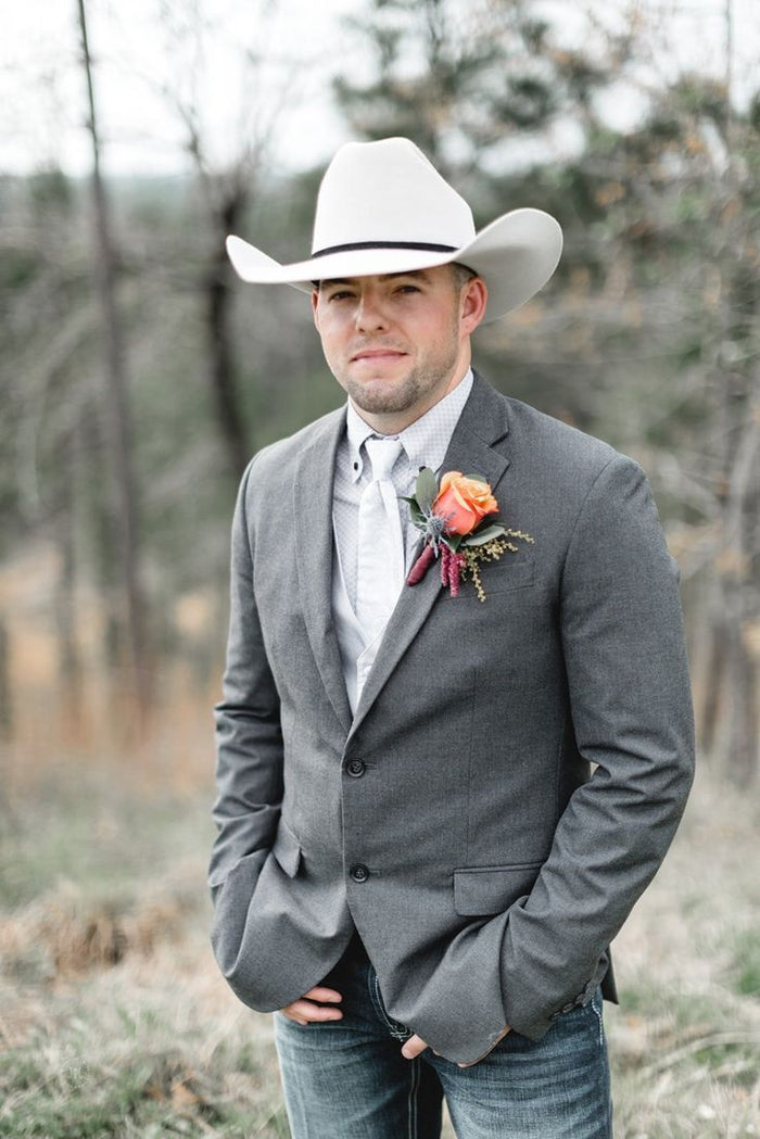 Saco Vaquero Mens Western Style Blazer – Classic Gray Cowboy Suit Jacket for Weddings, Country Events and Formal Wear in Grey Color - Cowboy Accessories