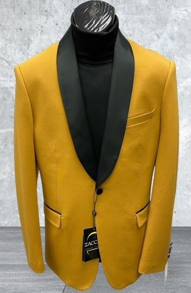 Men's Gold Shawl Lapel Blazer Tuxedo Dinner Jacket – Luxury Formal Blazer Jacket for Wedding, Party and Evening Events