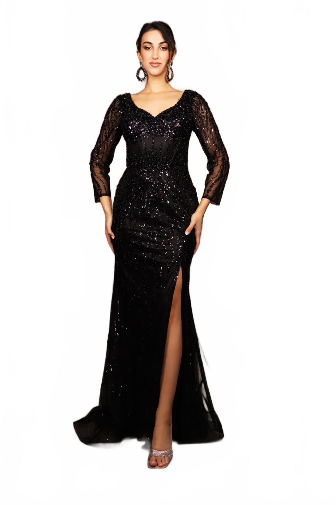 Mother Of The Bride Dress 3/4 Sleeves Mesh Gown By Royal Queen RQ8174