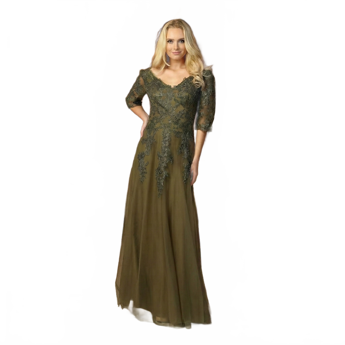 May Queen MQ1859 Short Sleeve Mother Of The Bride Plus Size Gown-New Collection