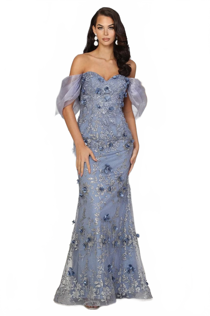 Dusty Blue Quinceanera Mom Dresses Mother of the Quince Gowns