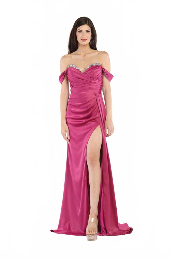 Royal Queen RQ7971 Satin Off Shoulder Prom Dress