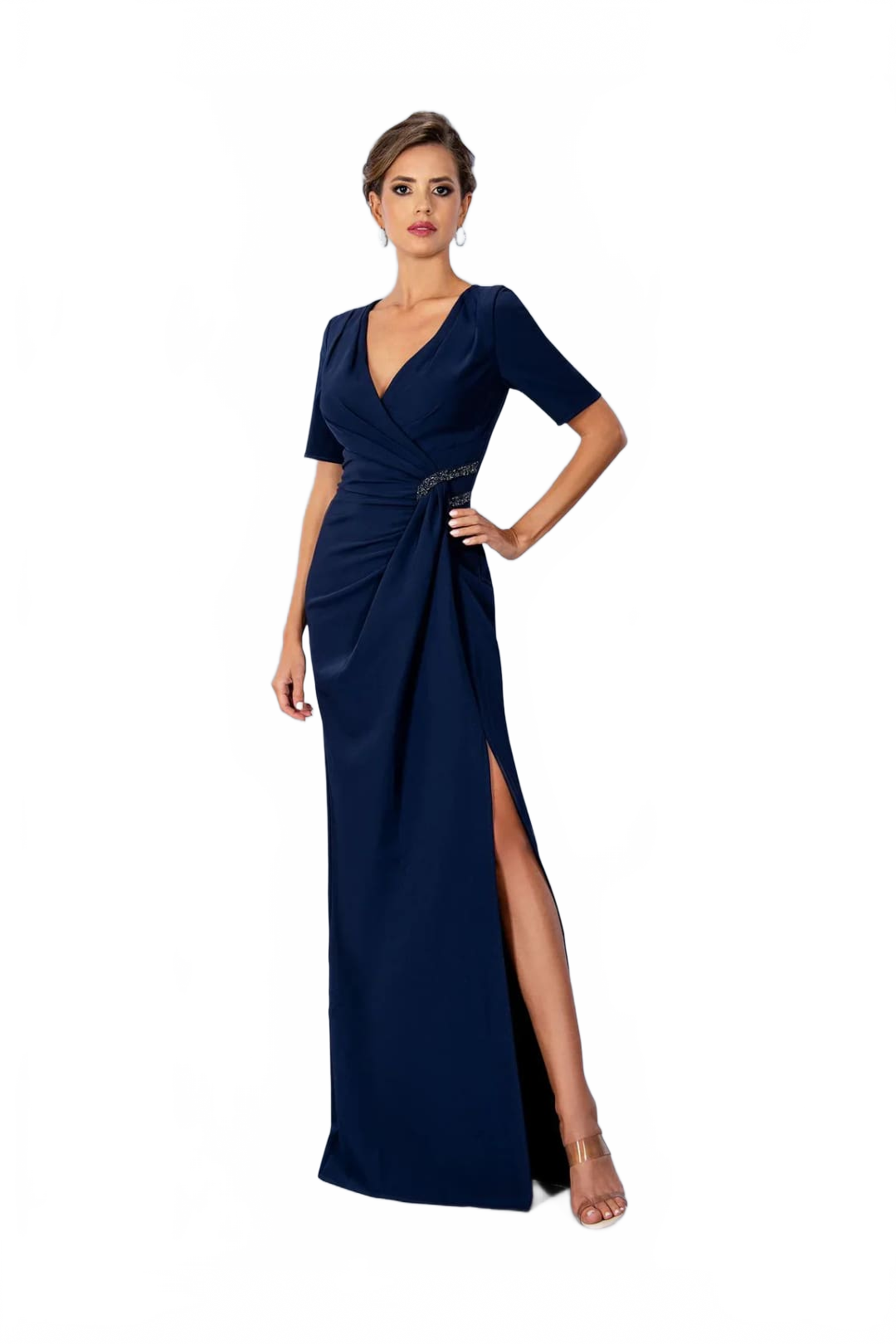 Navy Mother of Bride Dress Short Sleeve Gown Stella Couture 24317