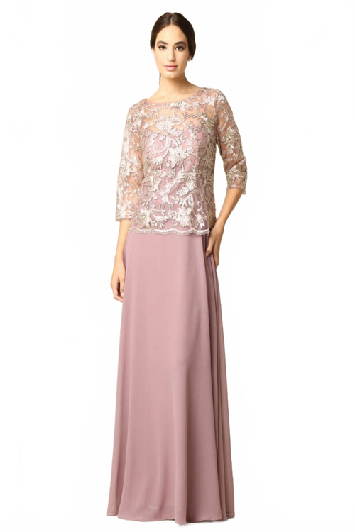 Eva USA 3377 One Piece Georgette Mother of the Bride Evening Dress