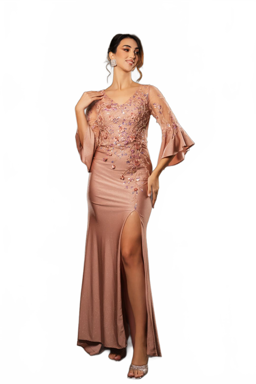 Mother Of Groom Dress V-Neck Sheath Formal Gown By May Queen MQ2163