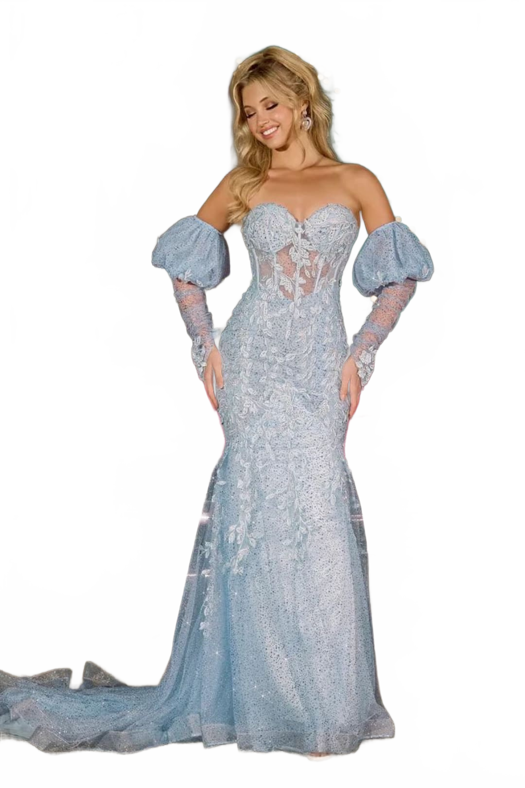 Portia and Scarlett PS24144 -long- Mermaid Prom Gown with Lace AppliquÃ©s