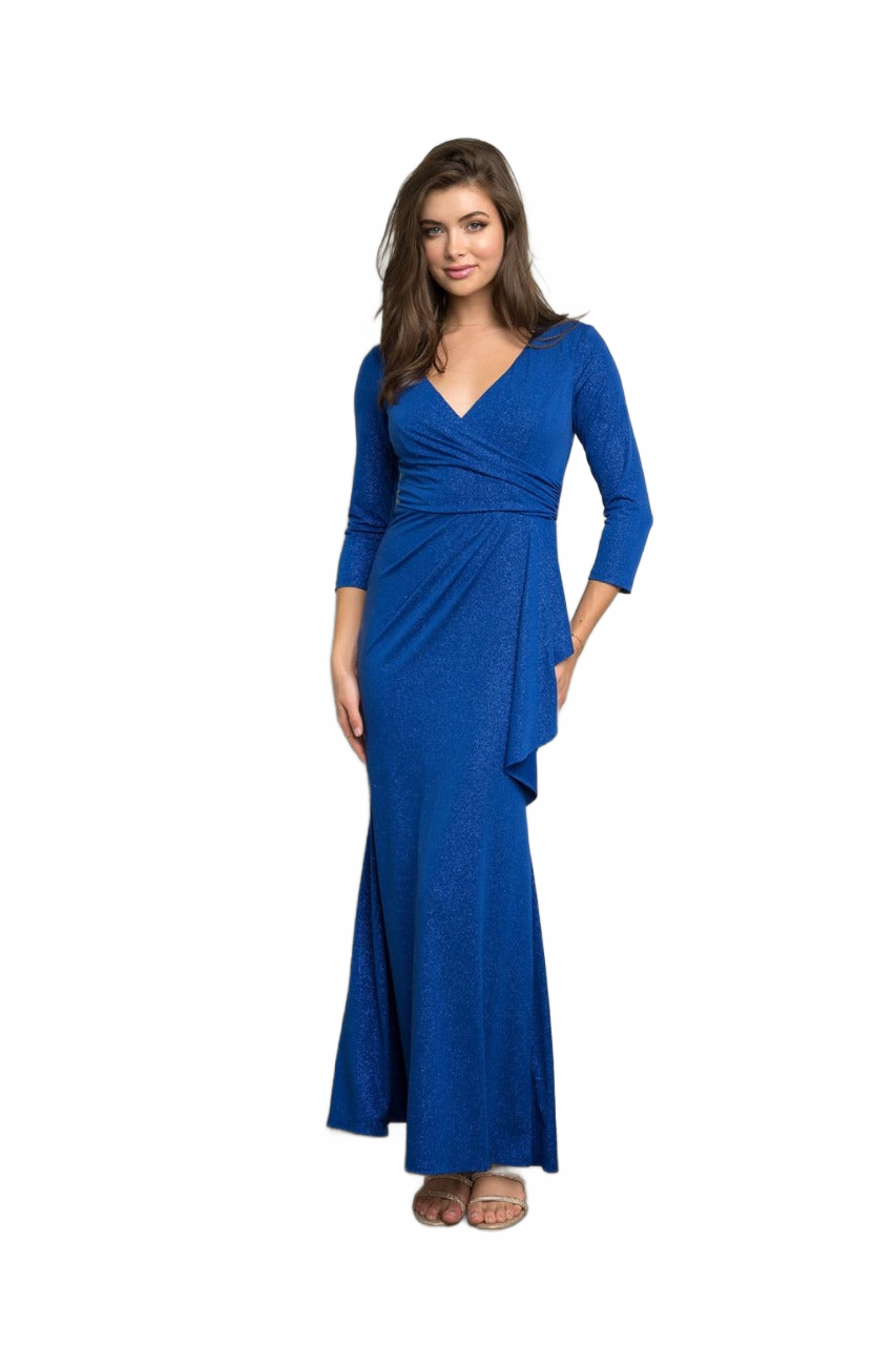 V-Neck 3/4 Sleeve MOB Formal Dress