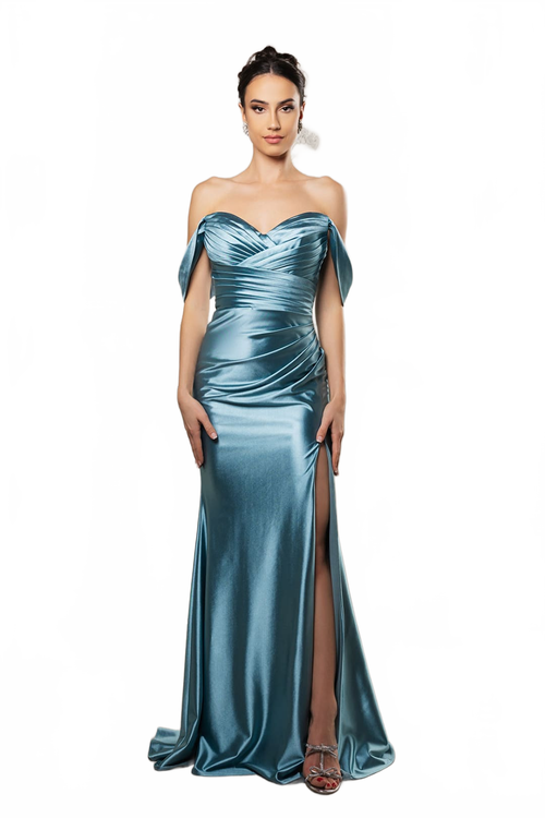 Gala Night Dress Off Shoulder Sheath Formal Dress By May Queen MQ2138