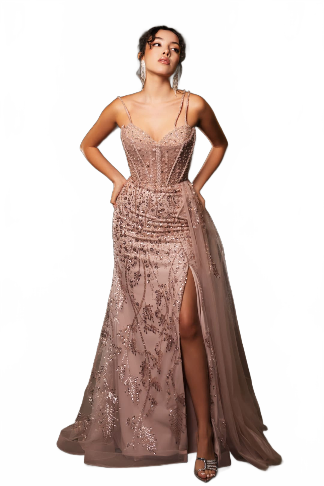 Red Carpet Dress Sleeveless Sheath Sequin Gown By Royal Queen RQ8176
