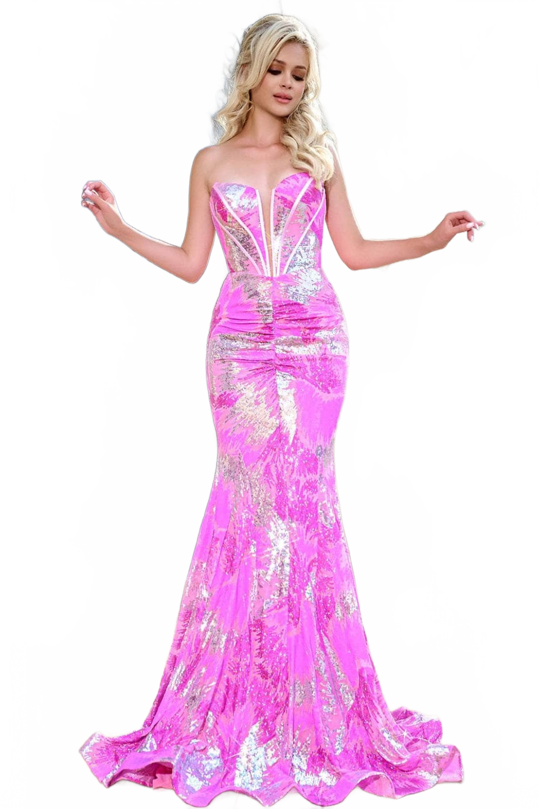 Portia and Scarlett PS24317 - long-Mermaid Prom Gown with Plunging Sweetheart Neckline