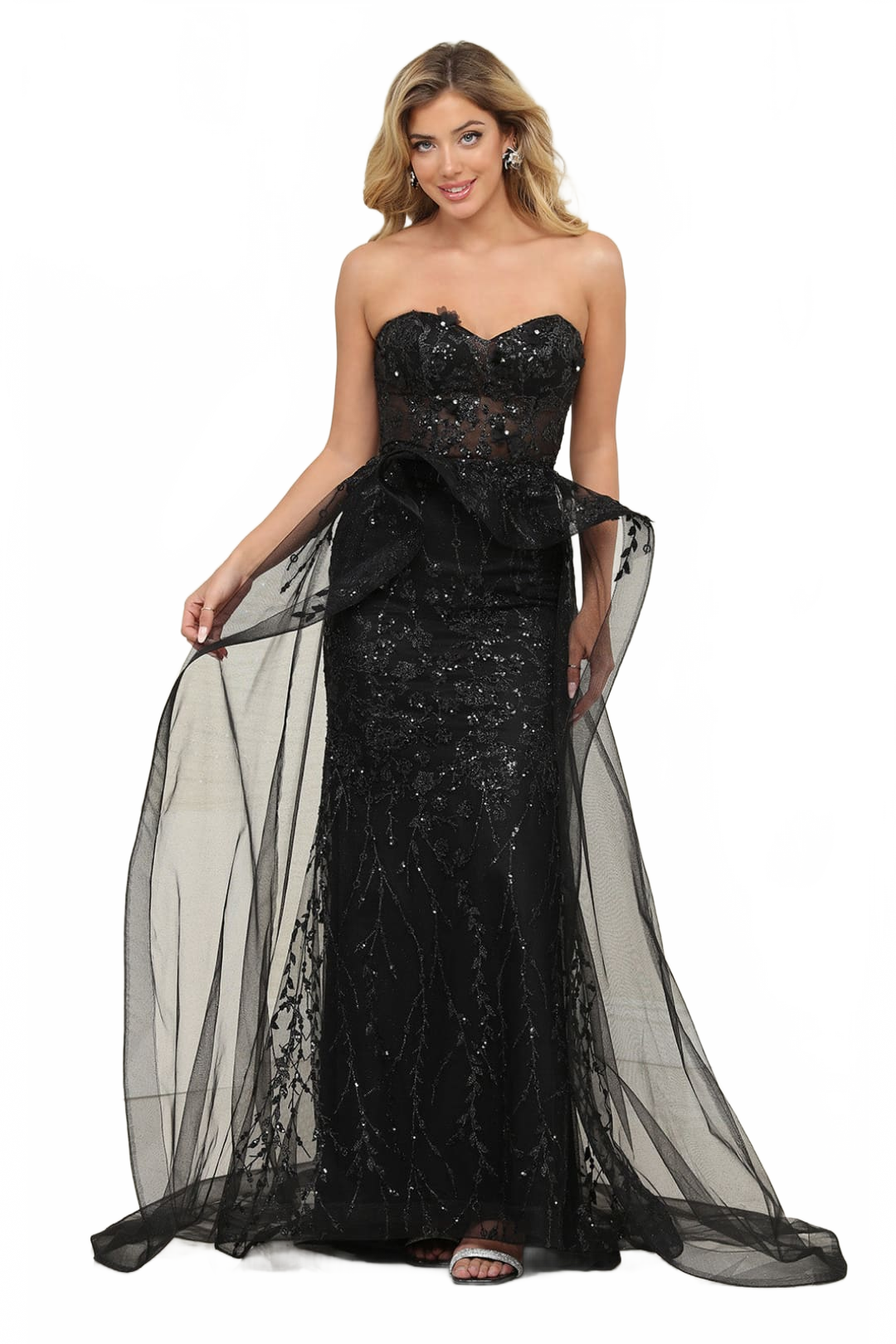 Long Formal Dress Sweetheart Overskirt Gala Gown By Royal Queen RQ8116