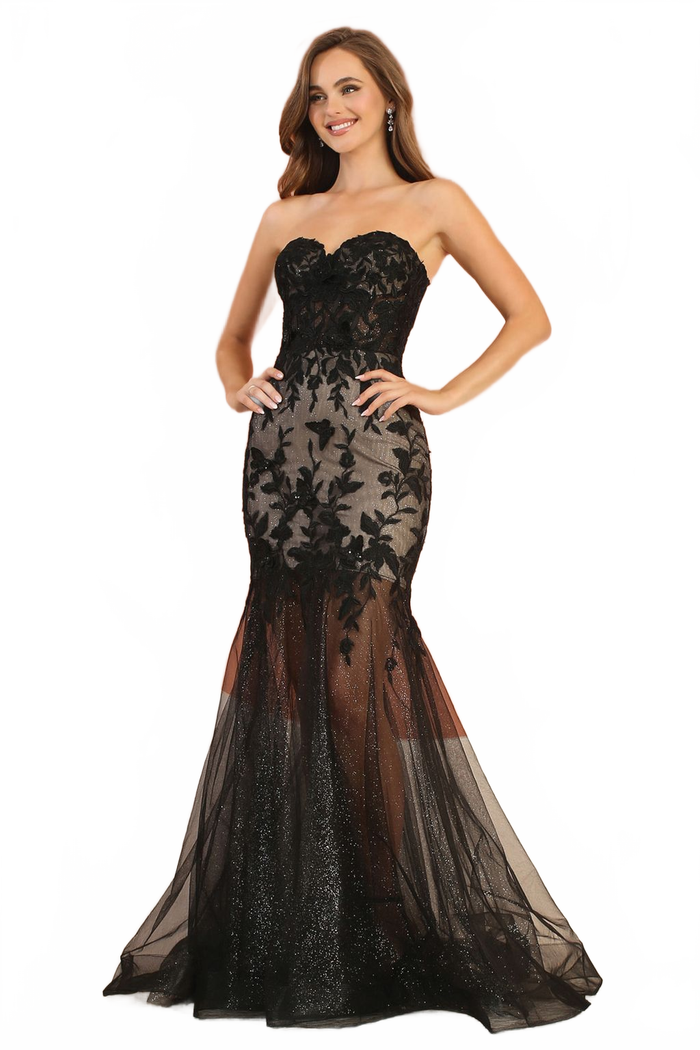 Adora Design 3164 Strapless Glitter Mermaid Long Formal Prom Dress
