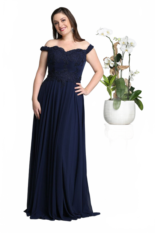 Plus Size Long Evening Gown Maxi Formal Dress for Women By May Queen MQ1644