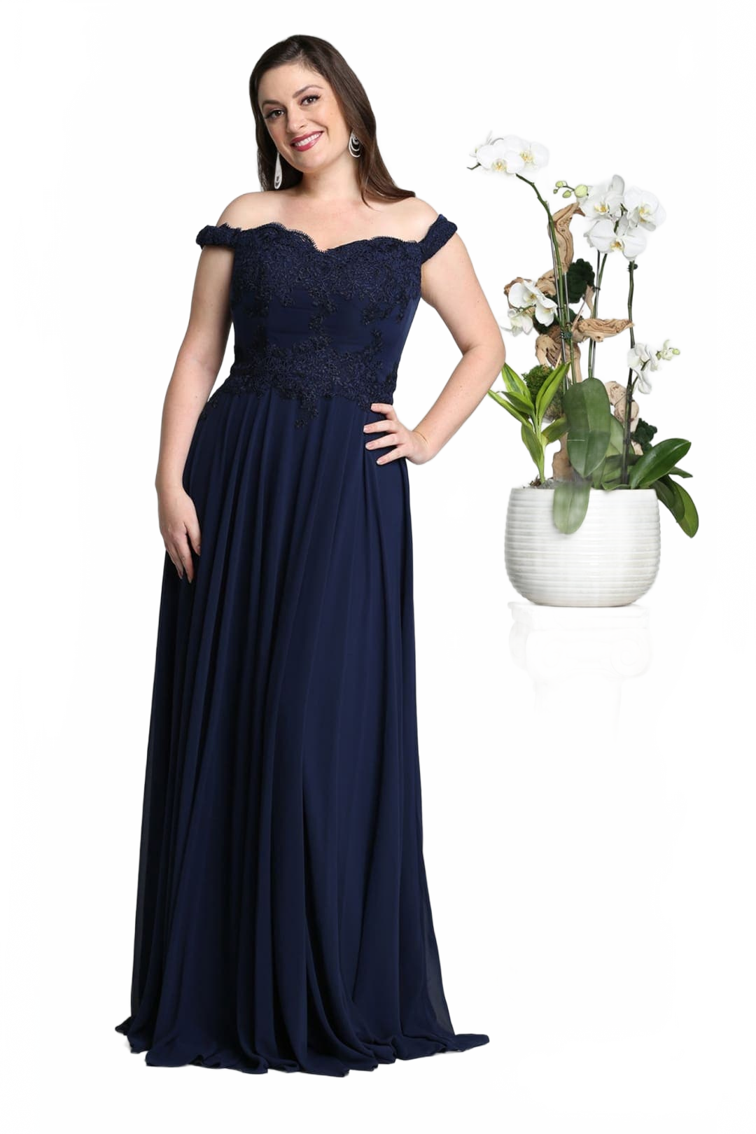 Plus Size Long Evening Gown Maxi Formal Dress for Women By May Queen MQ1644