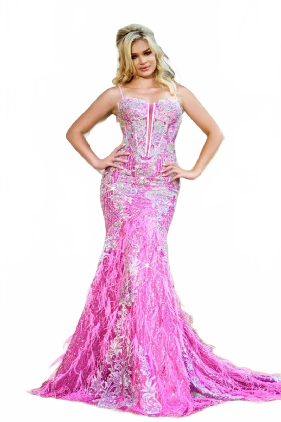 Portia and Scarlett PS24254 Plunging Sweetheart Embellished Prom Gown