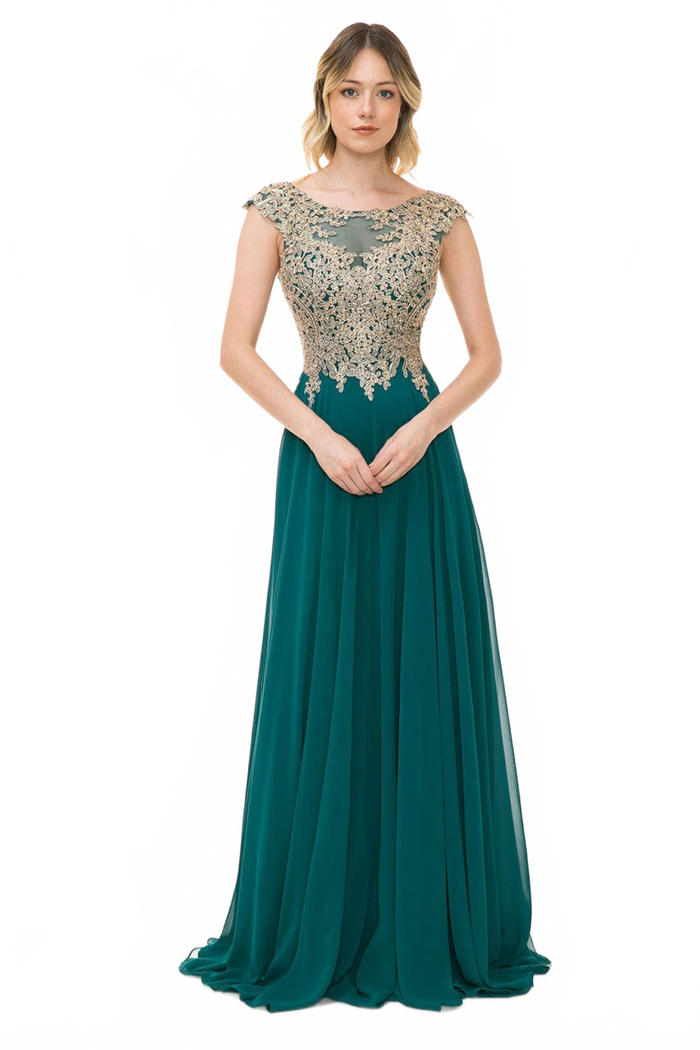 Lenovia 8123 Embroidered Chiffon Mother of Bride Gown-New Collection
