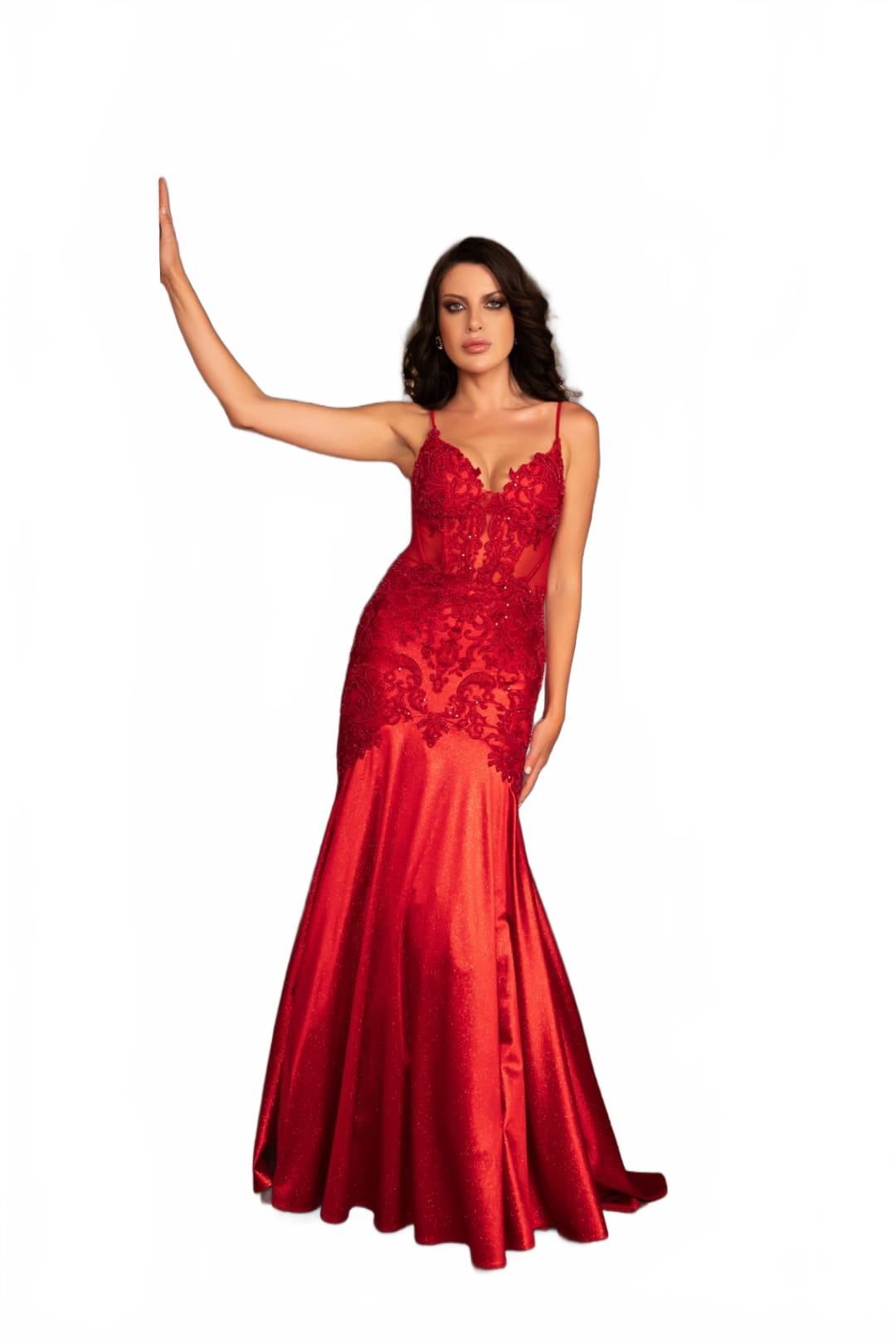 Pageant Dress V-Neck Sleeveless Mermaid Gown By May Queen MQ2123