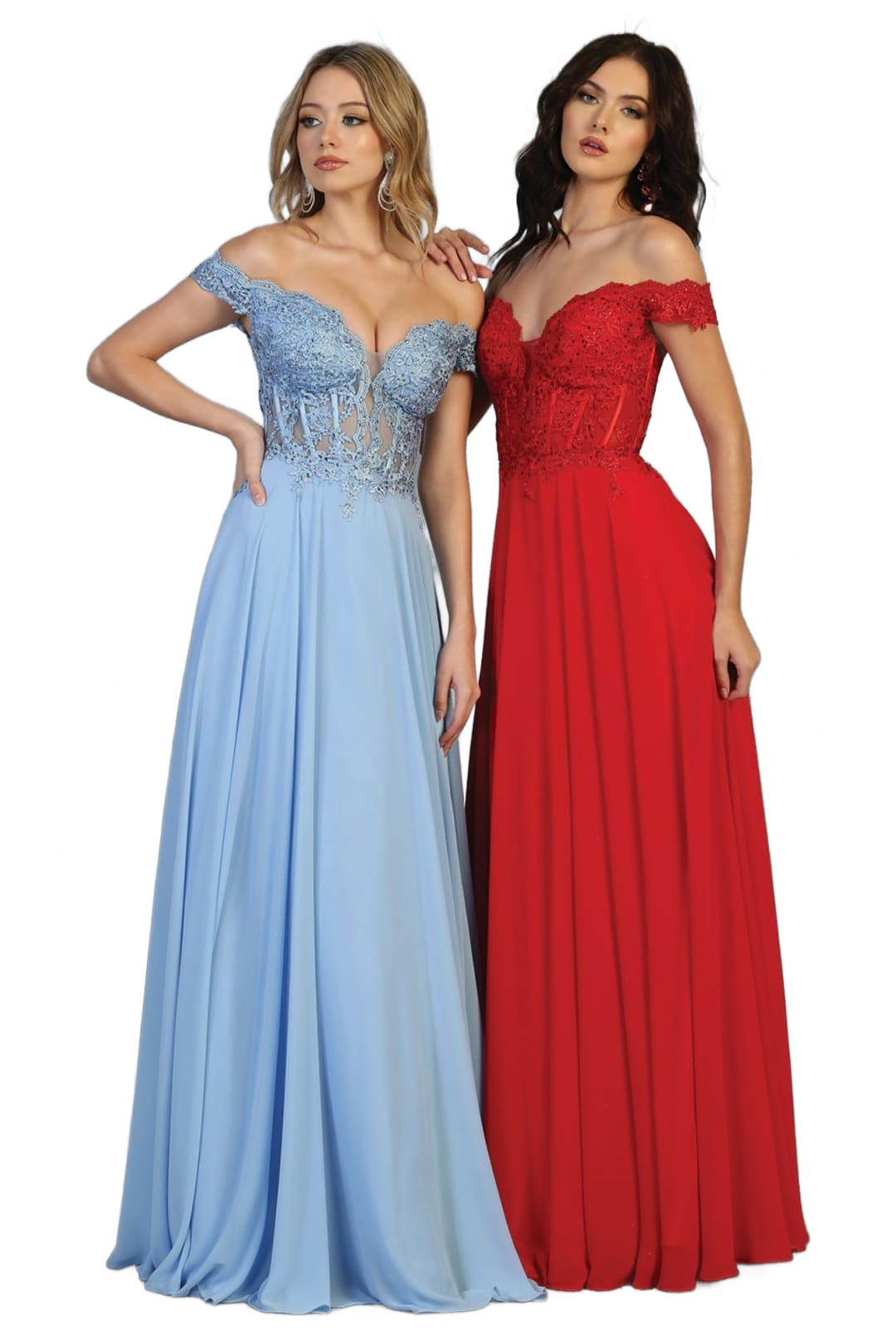 May Queen MQ1714 Bridesmaid Dresses in Chiffon Off Shoulder Plus Size