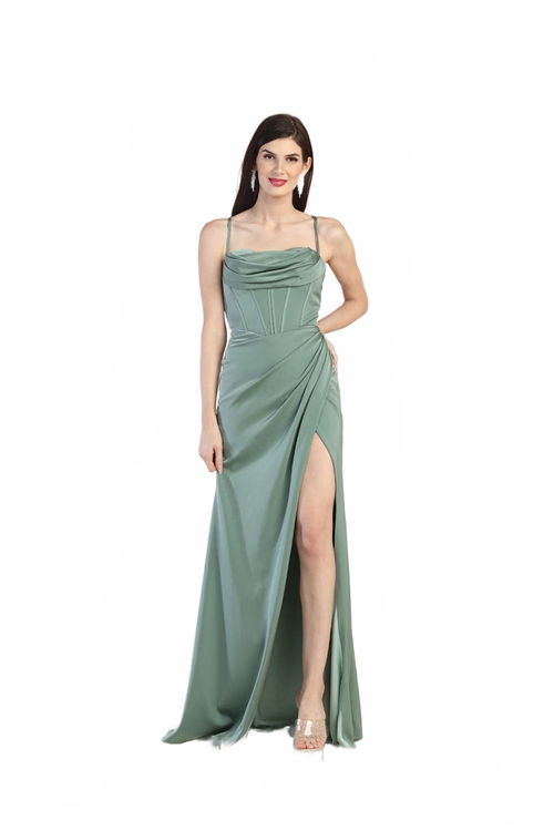 May Queen MQ1992 Cowl Neck Bridesmaids Dress