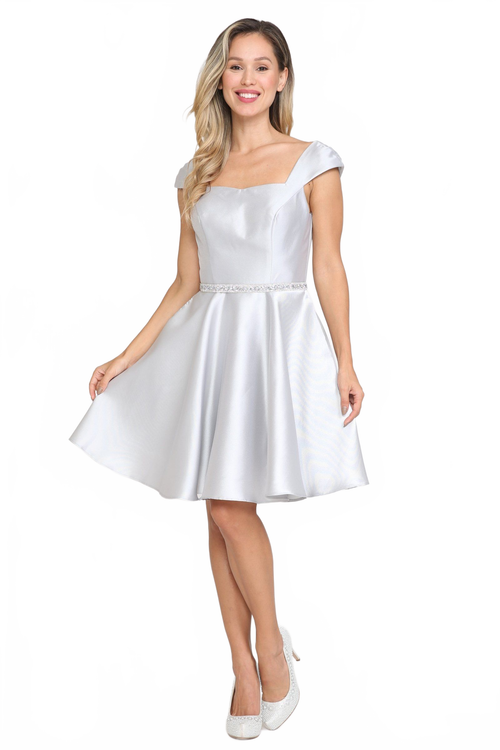 Poly USA 8416 Short Cap Sleeve Mikado Dress