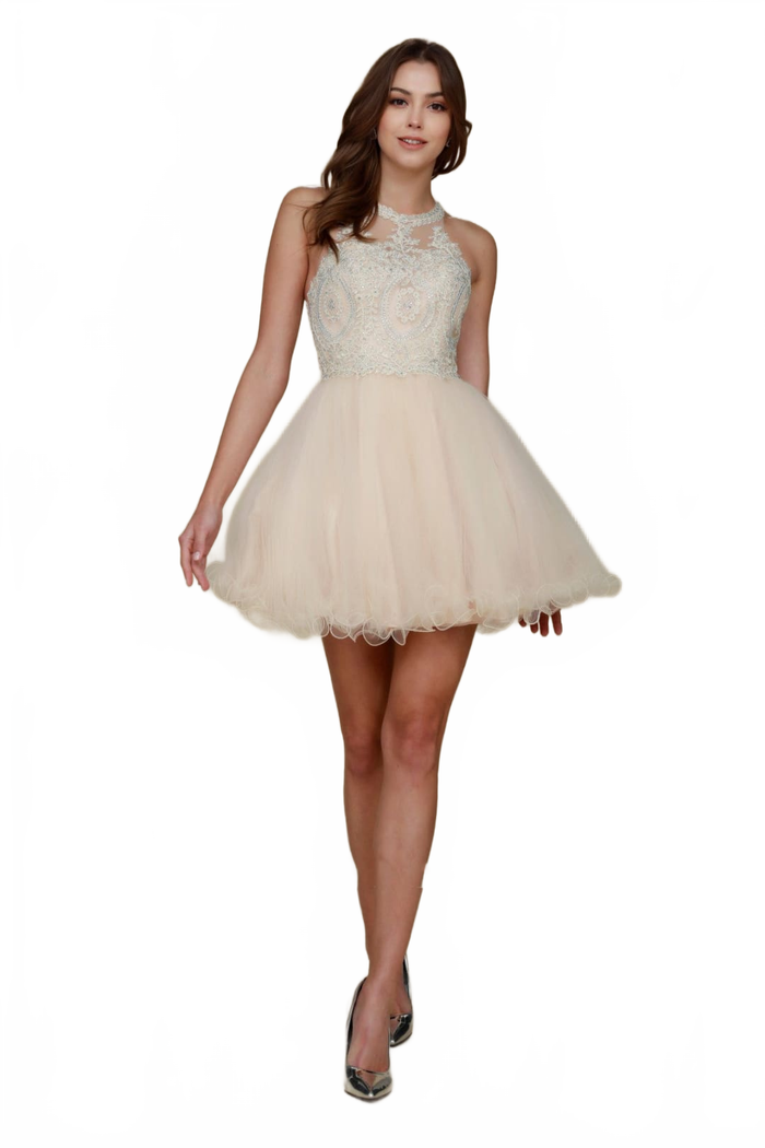 Nox Anabel B652 Champagne Dama Dresses for Quinceanera Quince Outfit