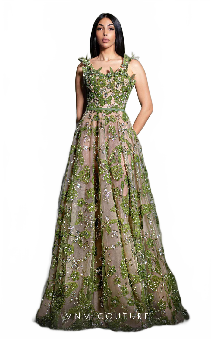 MNM Couture K4199 Sleek Green Formal Dress