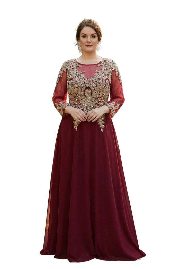 Plus Size Long Evening Gown Maxi Formal Dress for Women By May Queen MQ1549