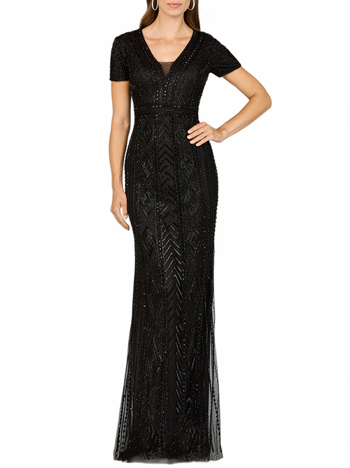 Lara 29606 - Closed Back, Cap Sleeve Dress