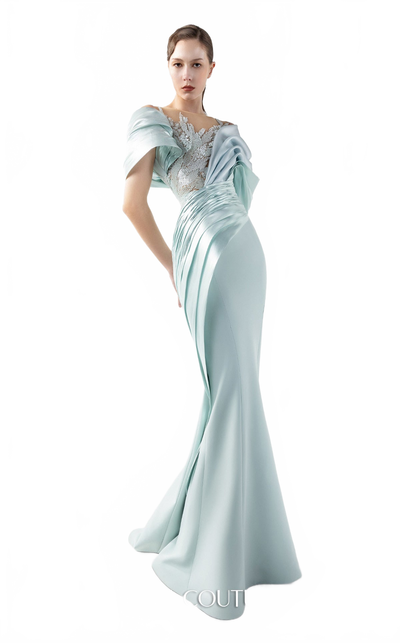 Gaby Charbachy G2024 Mint Sleeveless V-Back Couture Gown by MNM Couture