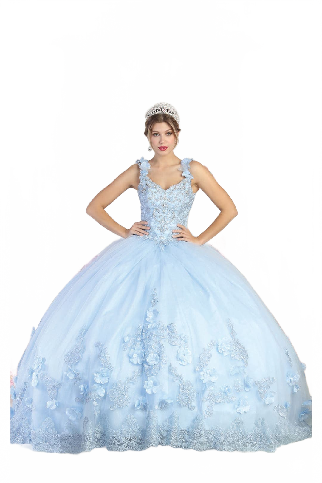 Germoso vestido - Vestidos de 15 años LK180 Corset Sleeveless Embroidered Quinceanera Ball Gown