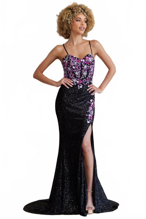 Amelia Couture 7061 Strapless Sequined Prom Evening Gown Formal Long Dress