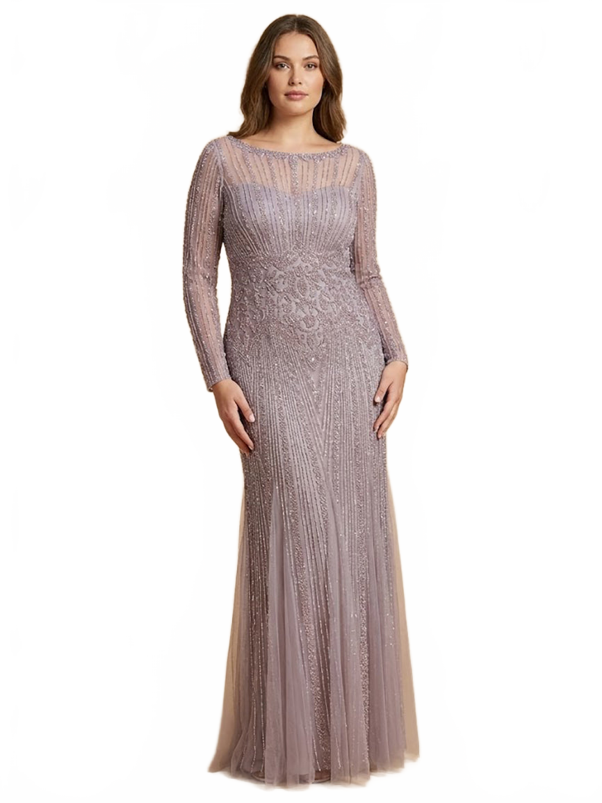 Lara High Neck Beaded Gown