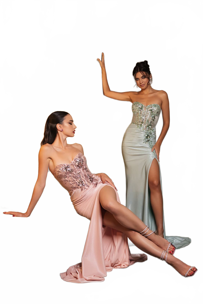 Prom Dress Sweetheart Sequin Strapless Formal Gown By May Queen MQ2119