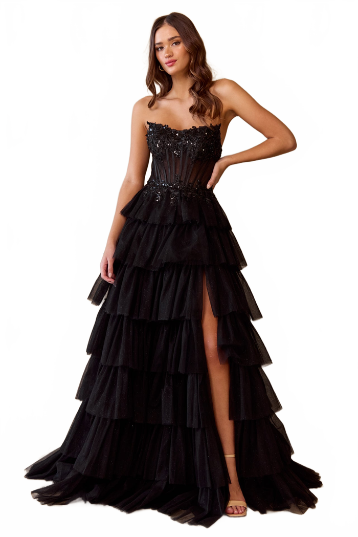 Formal Dress Sweetheart Beaded Sequin Prom Gown By Amelia Couture 9053