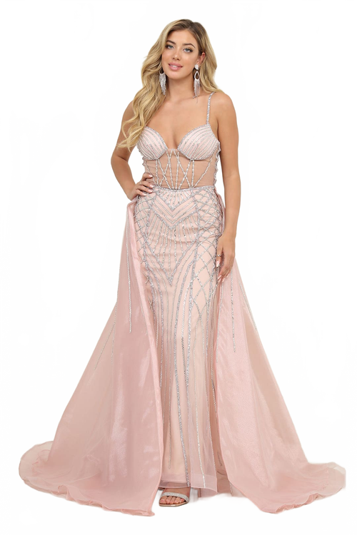 Long Evening Dress Sweetheart Beaded Gala Gown By Royal Queen RQ8126
