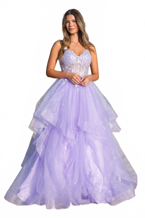 Red Carpet Dress V-Neck Beaded Prom Gown By Amelia Couture 5068