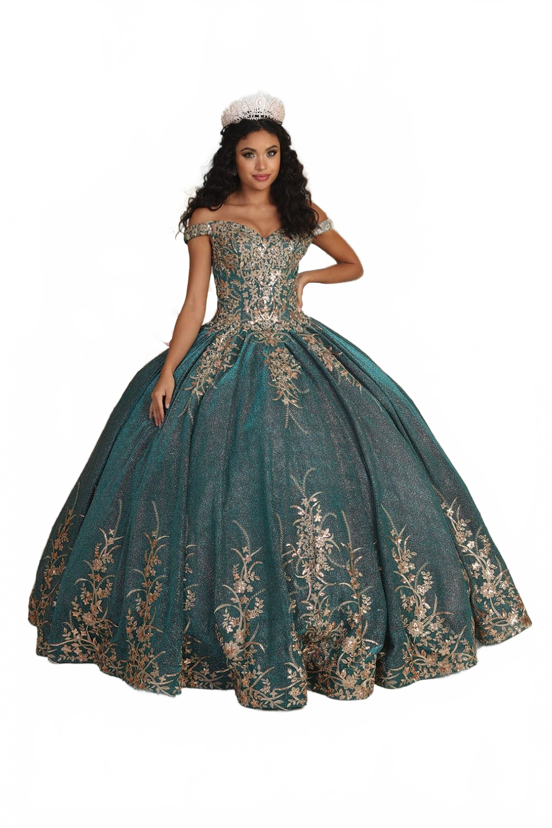 Germoso vestido - Vestidos de 15 años LK220 Off Shoulder Sparkling Lace Up Quinceanera Ball Gown