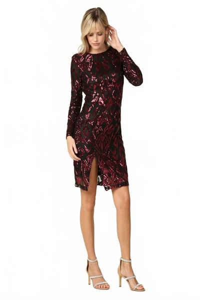 Eva USA 3374 Quinceañera Dama Dress – Black/Burgundy