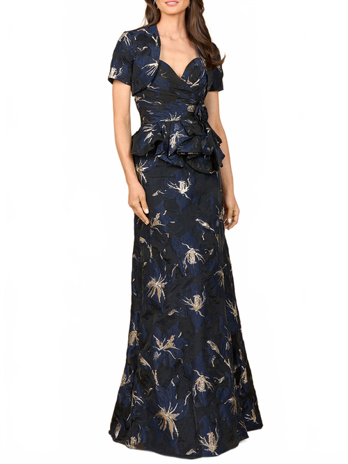 Strapless Brocade Gown with Bolero