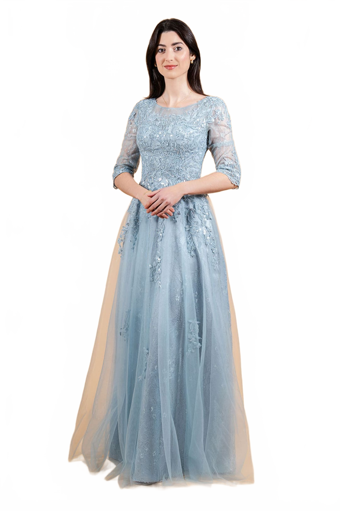 Lace 3/4 Sleeve Mother of the Bride Dress A-line Formal Evening Gown by Elizabeth K GL3629