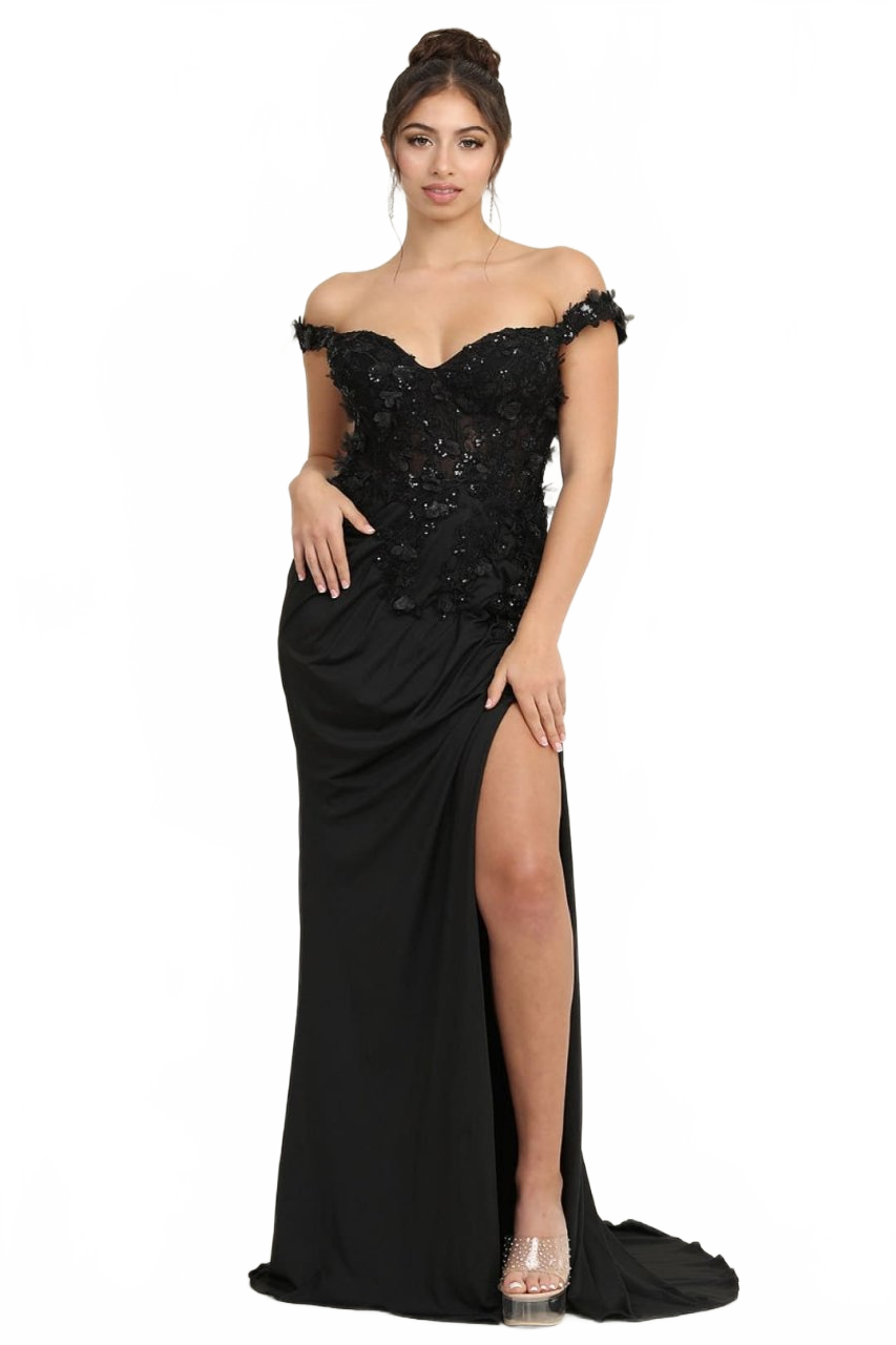 Royal Queen RQ8110 Sweetheart Applique Glitter Prom Dress