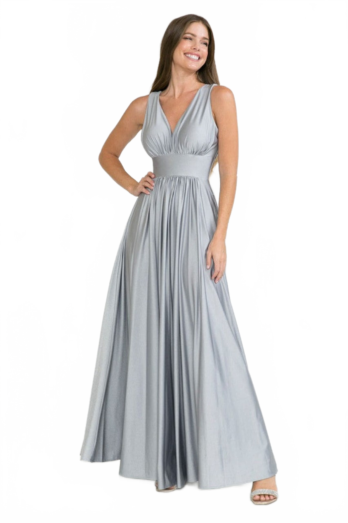 Lenovia 5232 Sleeveless Flared Simple Side Pocket Bridesmaids Dress